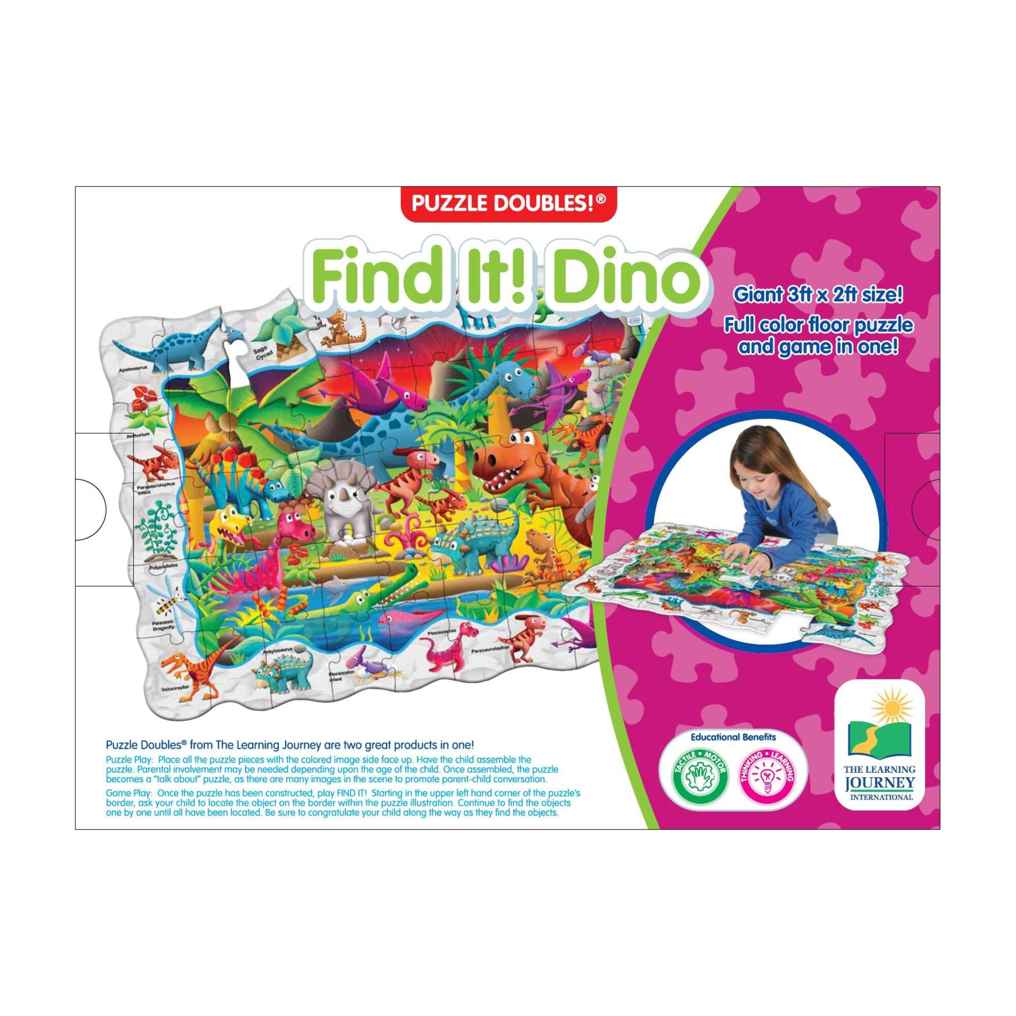 Puzzle Doubles! - Find It! Dino: 50 Pcs